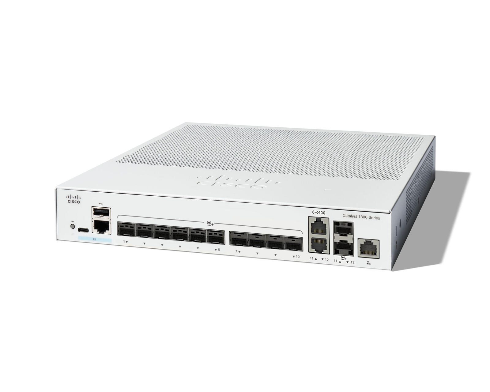 Commutateur Cisco Catalyst 1300-12XS managed 10 ports 10G-SFP+, 2x 10GE-SFP+ Combo (C1300-12XS) - Protection de durée de vie limitée