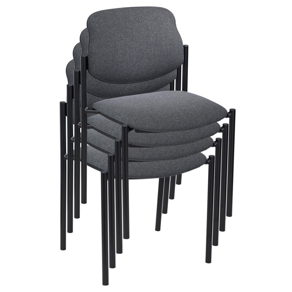 Chaises d'attente C-38 4ER anthracite/noir 1 pack = 4 pièces Nowy Styl — lot de 4 pièces