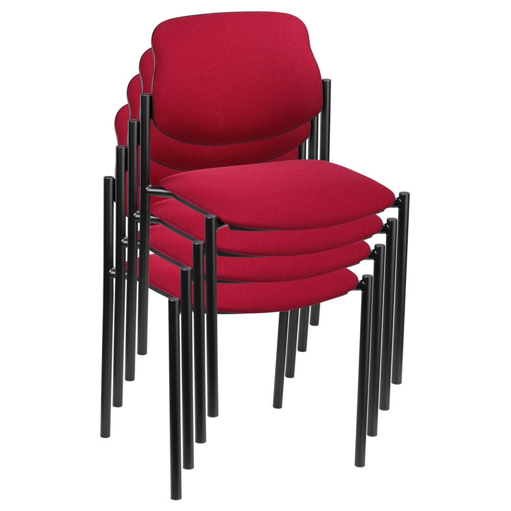 Fauteuils d'accueil Nowy Styl bordeaux/noir — lot de 4 pièces