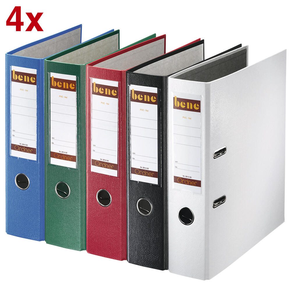 Classeur bene No1 POWER trié par couleur en plastique 8,0 cm DIN A4 — lot de 20 pièces