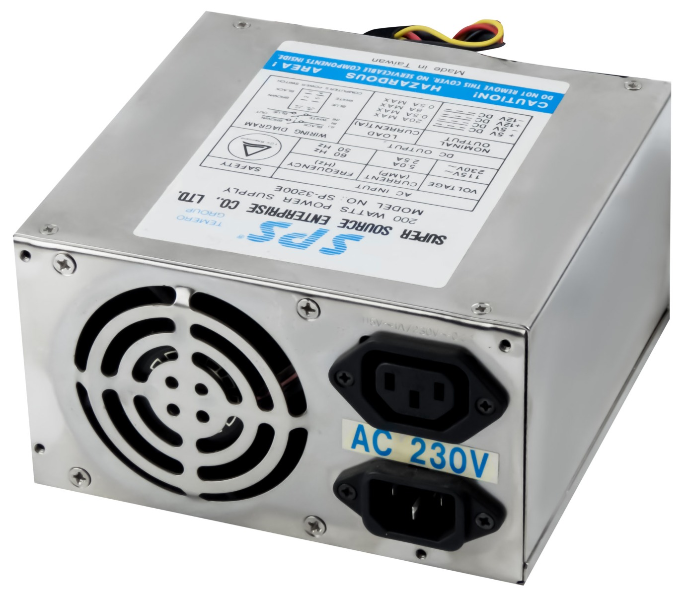 SPS SP-3200E 200W Alimentation AT AUX MOLEX FDD