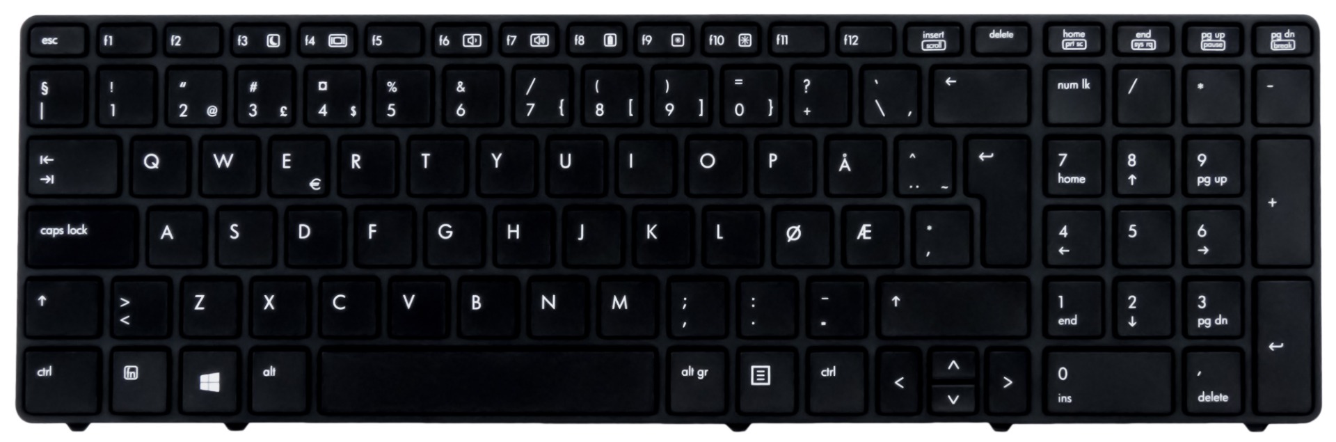 Clavier HP 701988-091 QWERTY Norvégien