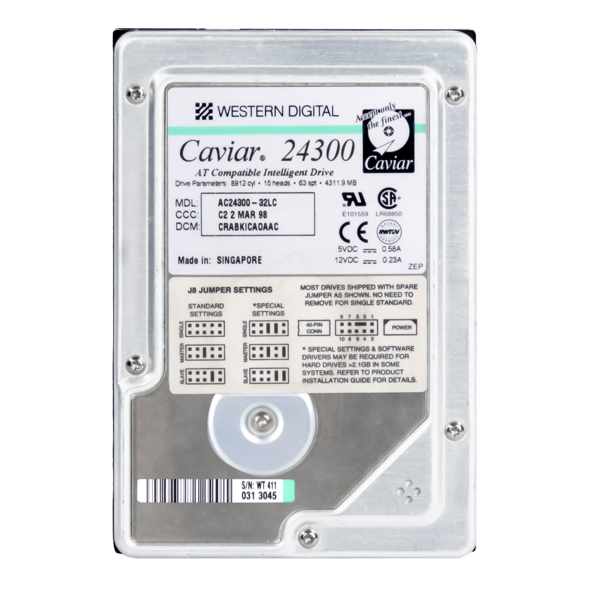 WD CAVIAR 24300 4,3 Go 5,4K ATA 3,5'' AC24300-32LC