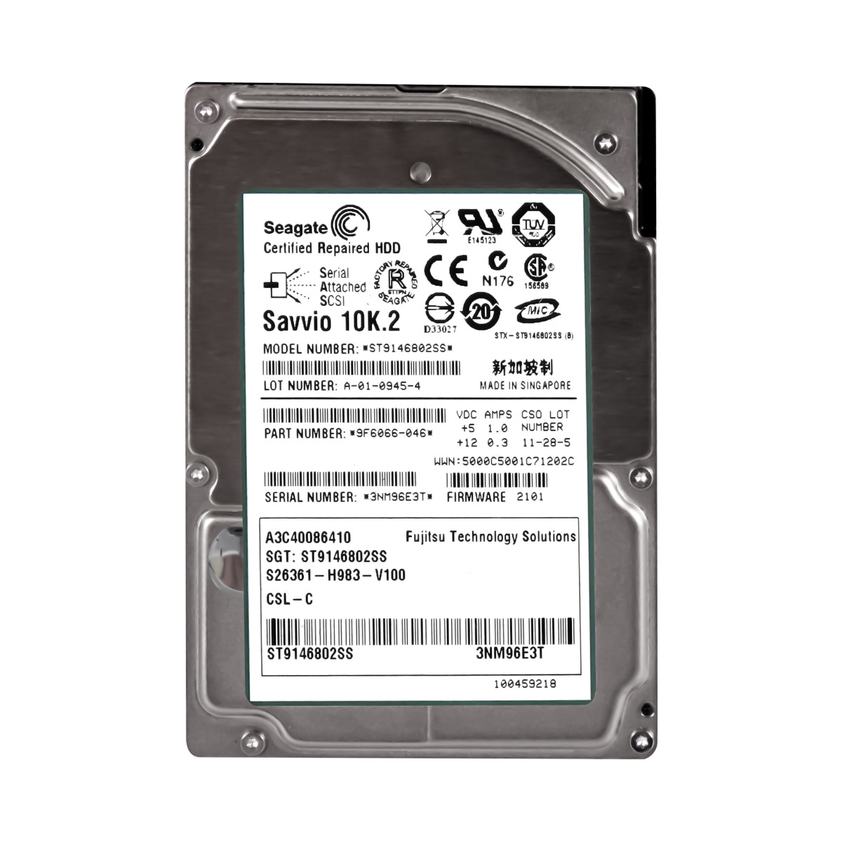 FUJITSU A3C40086410 146GB 10K 16MB SAS 2.5'' ST9146802SS