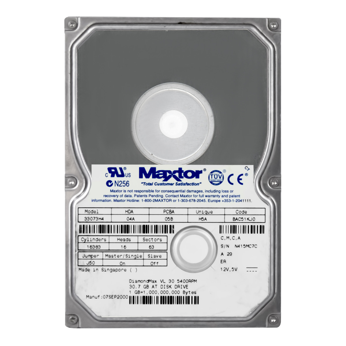 MAXTOR DiamondMax VL 30 29 Go 5,4K ATA 3,5'' 33073H4