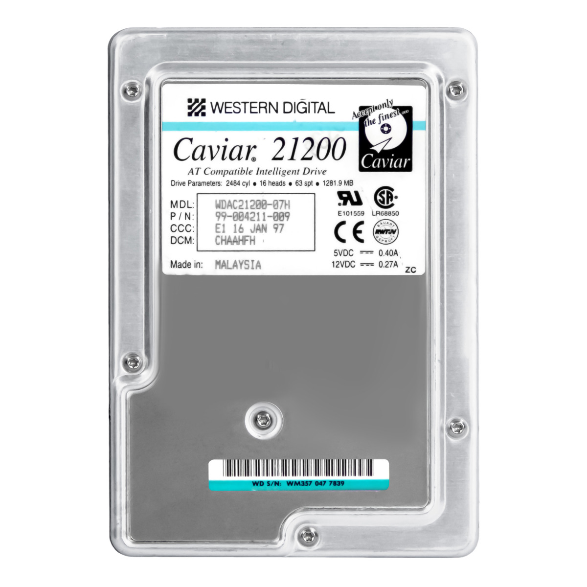 WD Caviar 21200 Disque dur 1,2 Go 5,2K ATA 3,5'' WDAC21200-07H