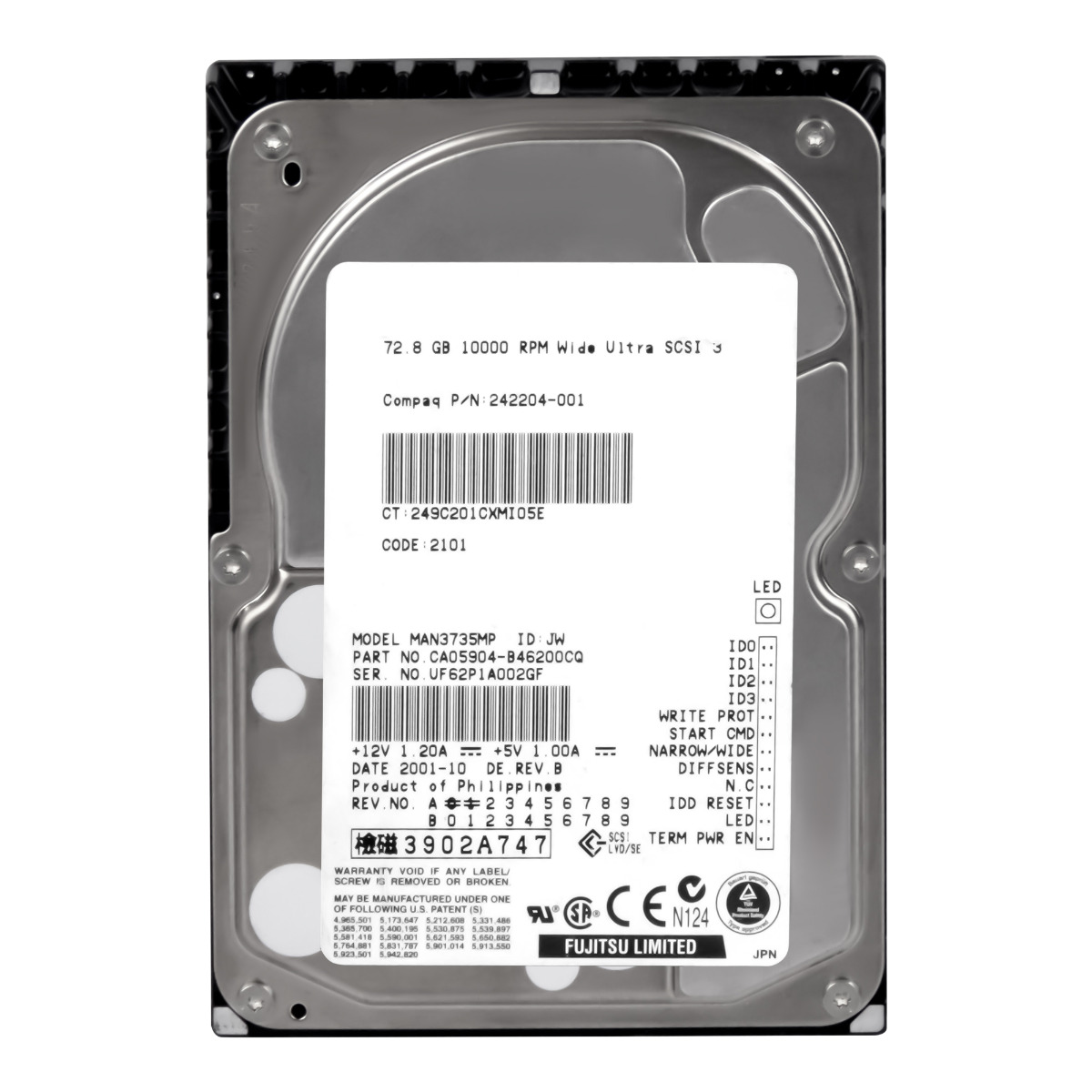 COMPAQ 242204-001 72,8 Go 10K SCSI U160 3,5'' MAN3735MP