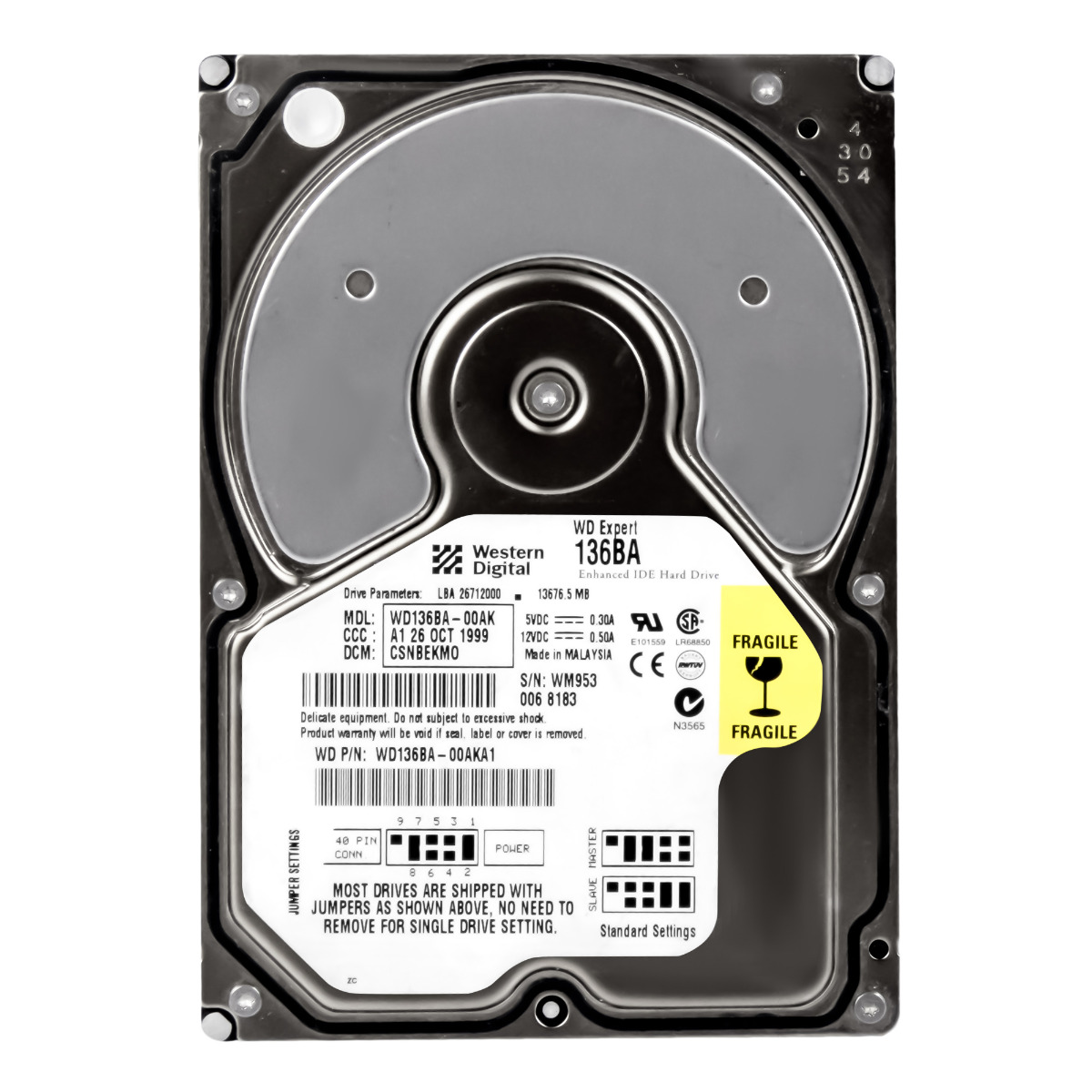 WD EXPERT 13,6 Go 7 200 tr/min 2 Mo ATA 3,5'' WD136BA-00AK