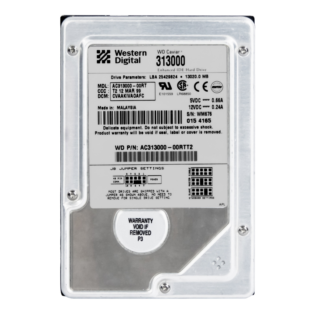 WD CAVIAR 13 Go 5 400 tr/min 512 Ko ATA 3,5'' AC313000-00RT
