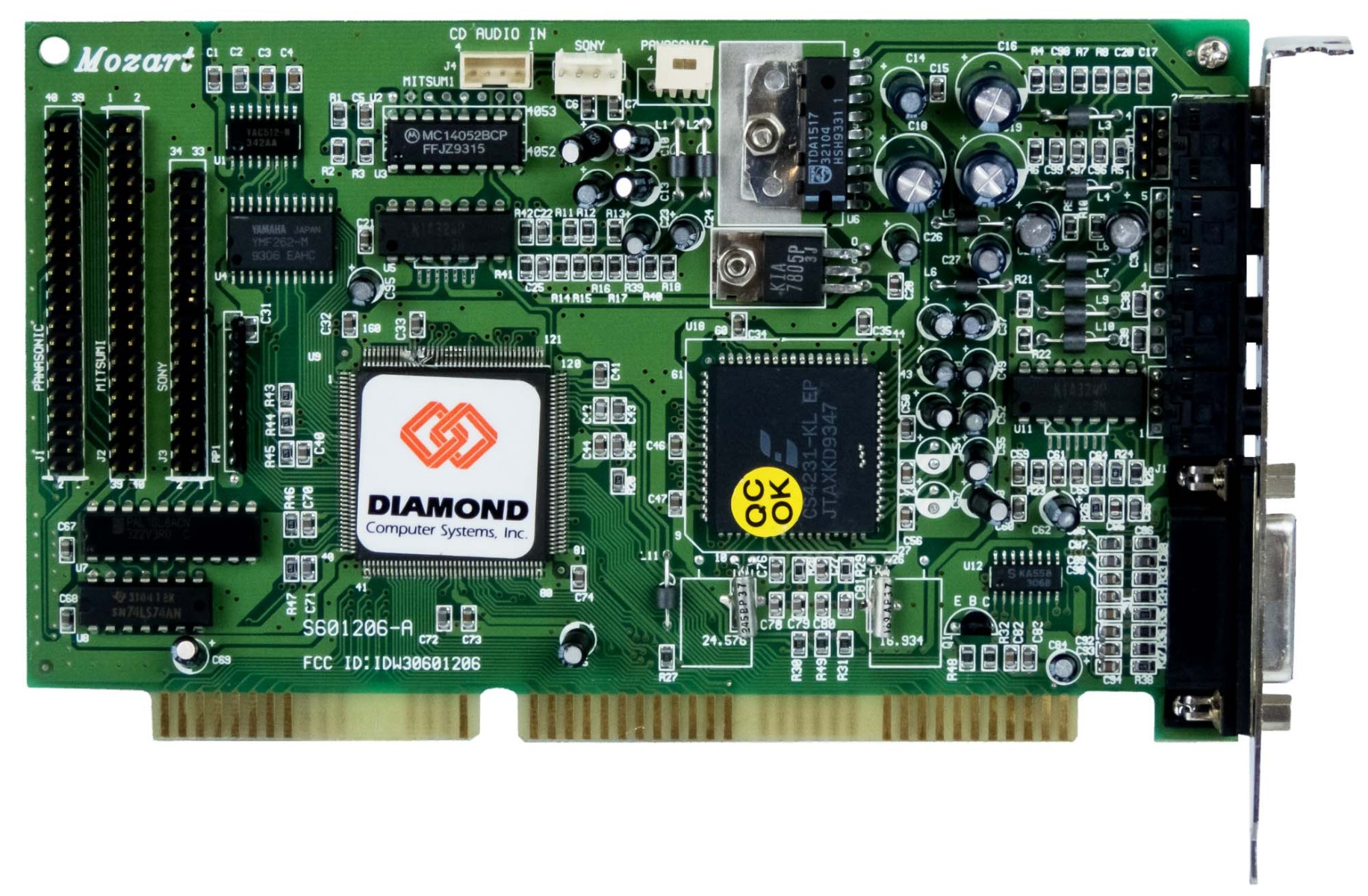 DIAMOND MOZART S601206-A IDW30601206 CS4231-KL ISA 16 bits