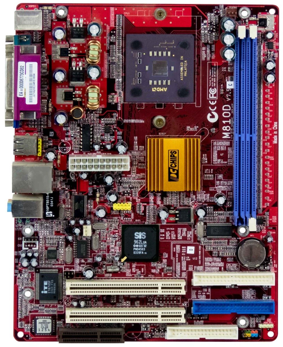 PC CHIPS M810D V7.5 AMD 2000+ 1300MHz DDR PCI microATX
