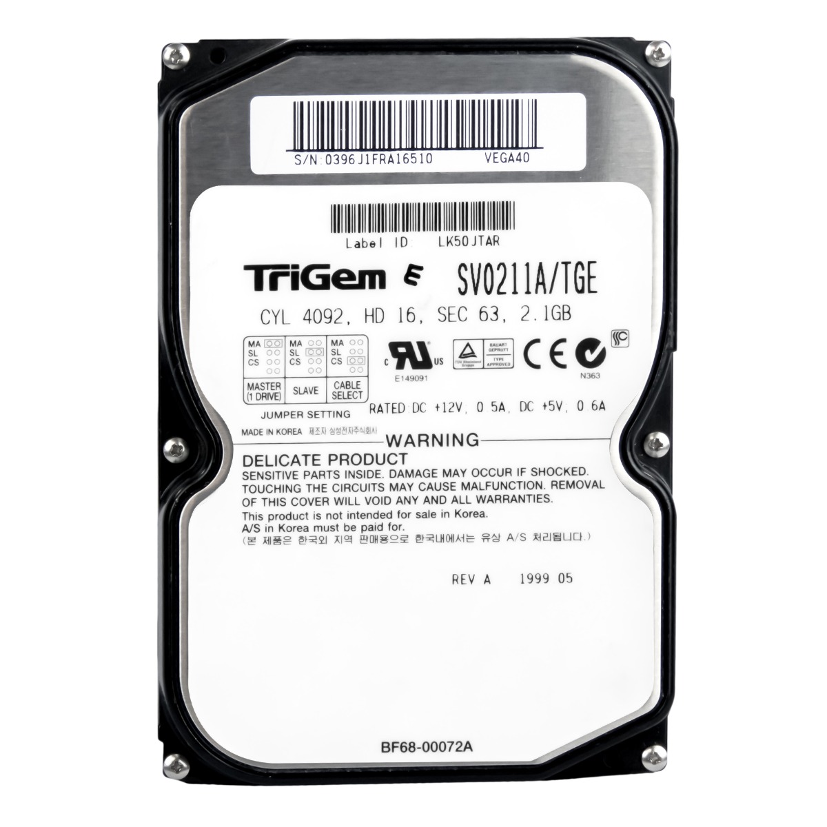 TRIGEM 2.1GB 5.4K 512KB ATA 3.5'' SV0211A/TGE