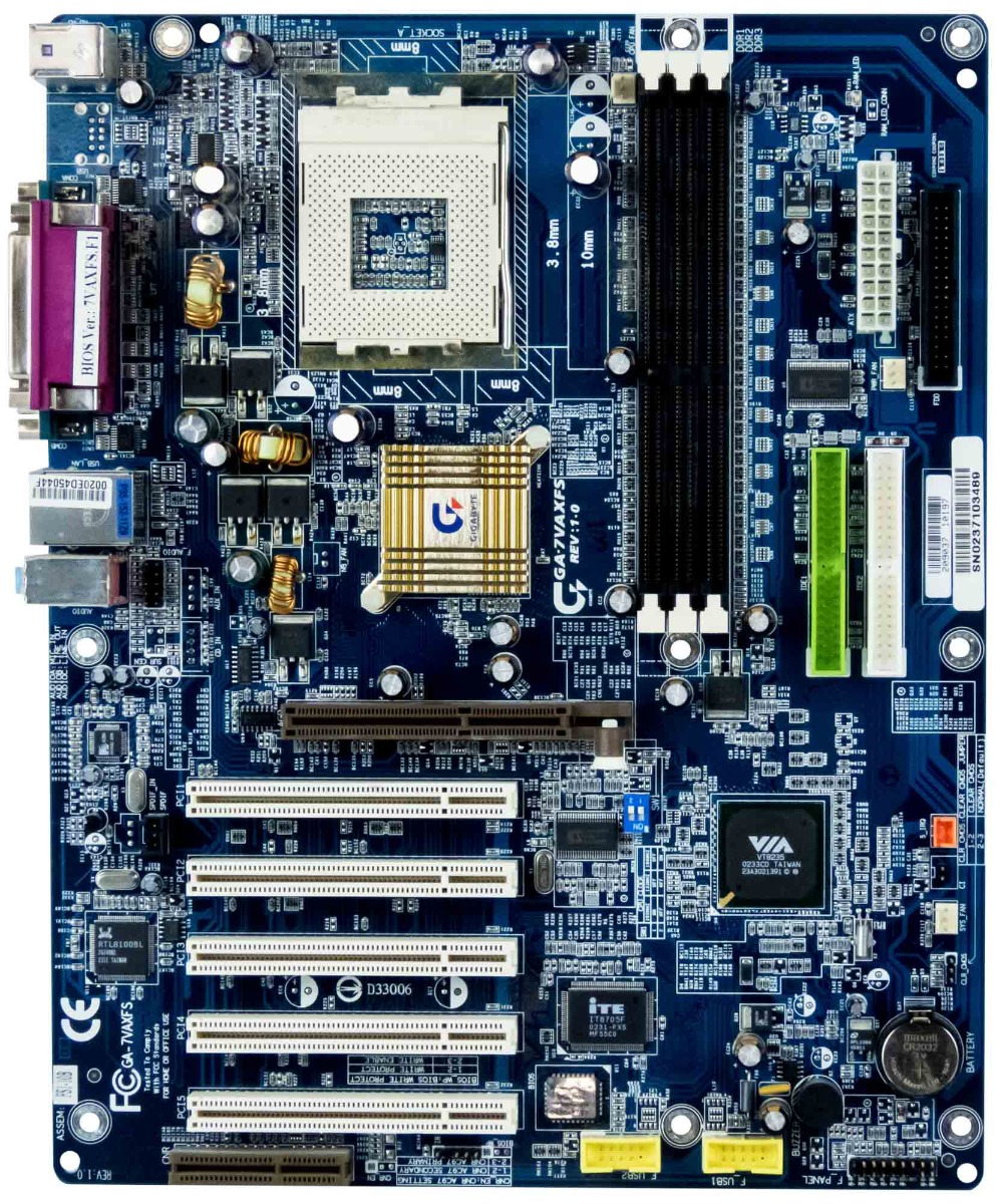 GIGABYTE GA-7VAXFS REV:1.0 SOCKET 462 DDR PCI AGP ATX