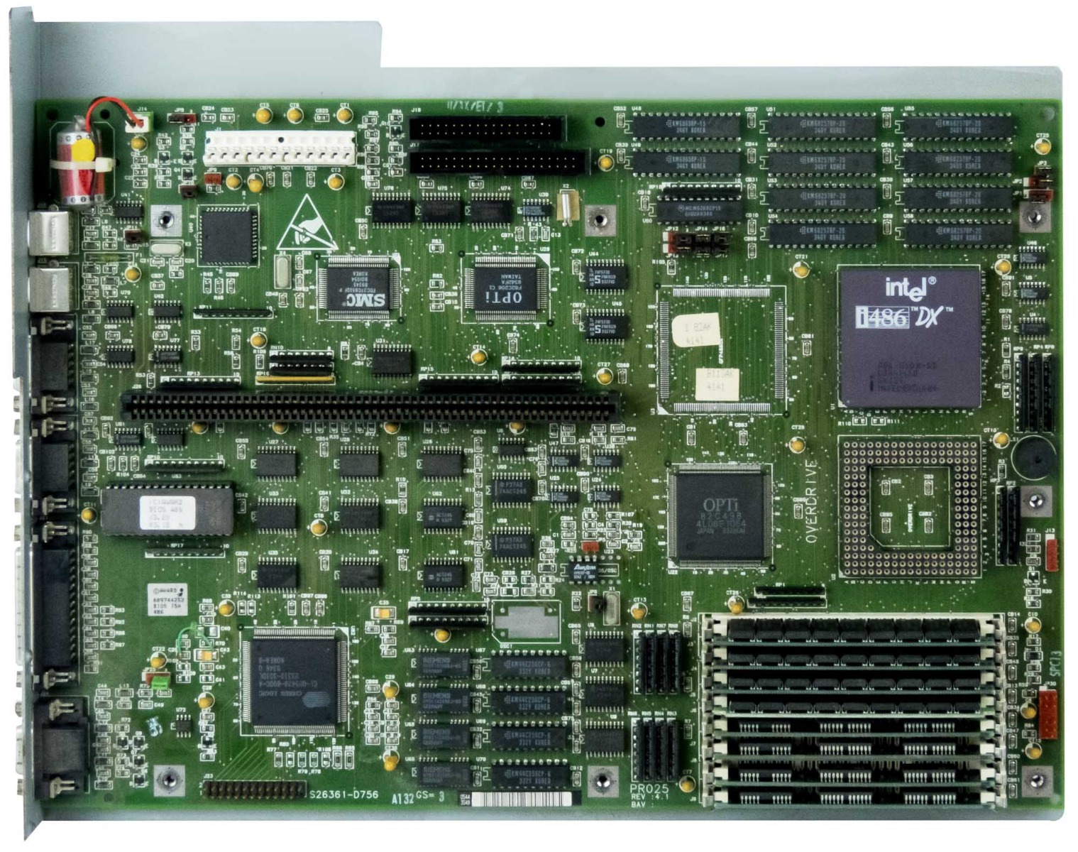FUJITSU S26361-D756-A132 GS3 INTEL A80486DX-33 SX729 SIMM SYSTEM BOARD