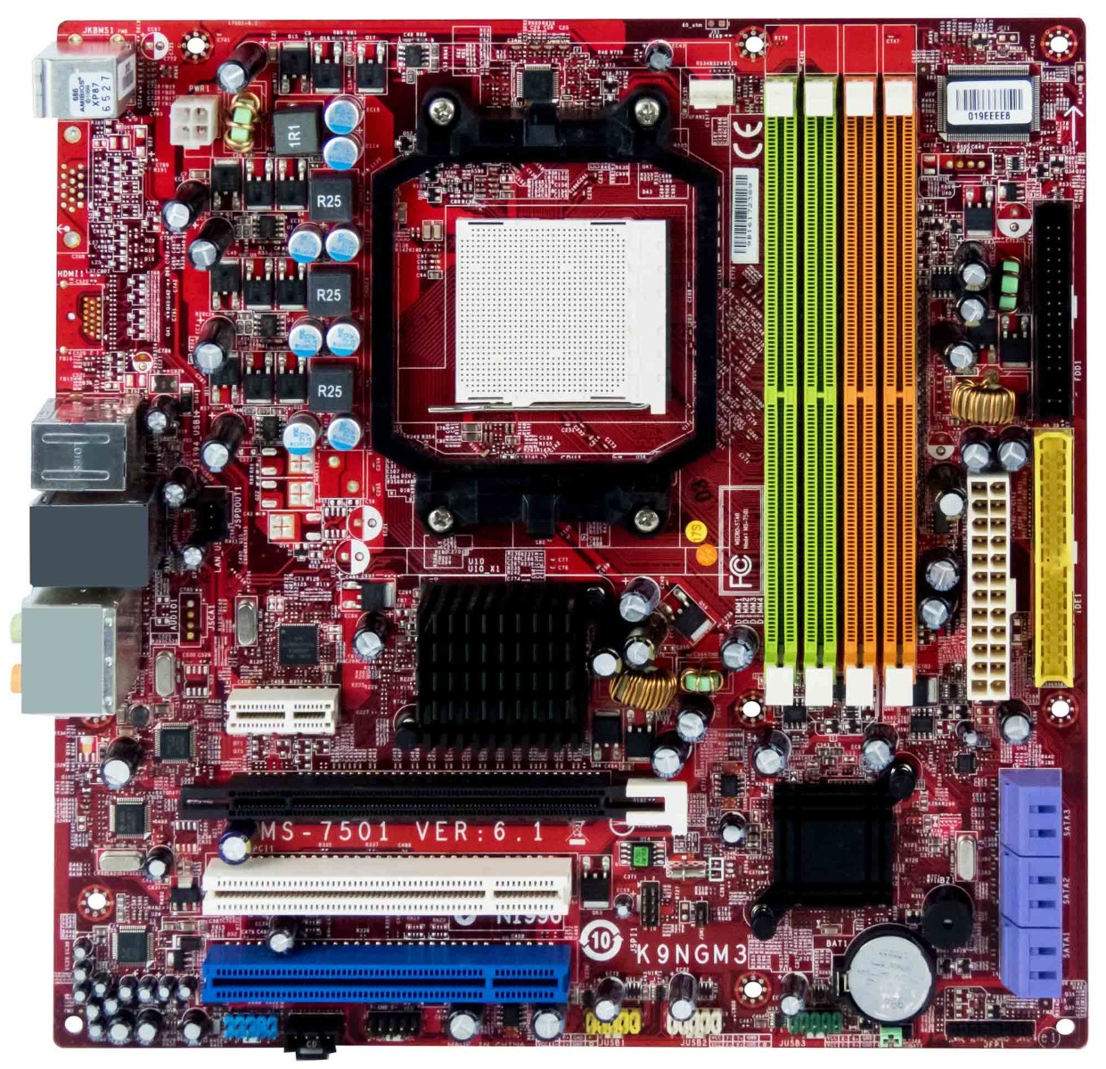 Carte mère MSI MS-7501 VER:6.1 K9NGM3 sAM2 DDR2 PCIe PCI microATX