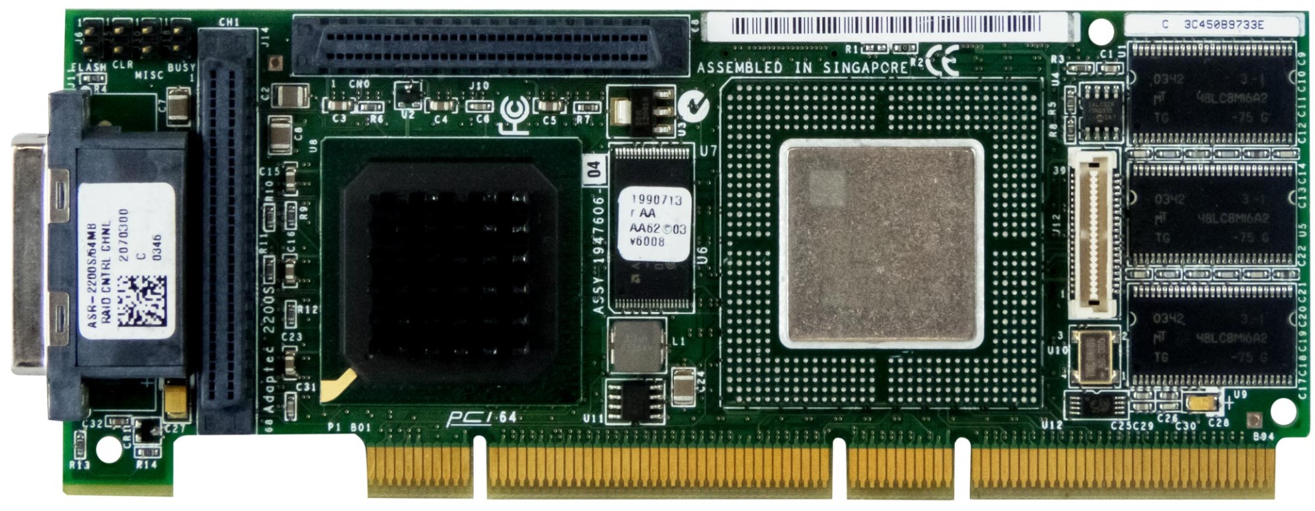 Contrôleur RAID SCSI double port Adaptec ASR-2200S 64 Mo U320 PCI-X