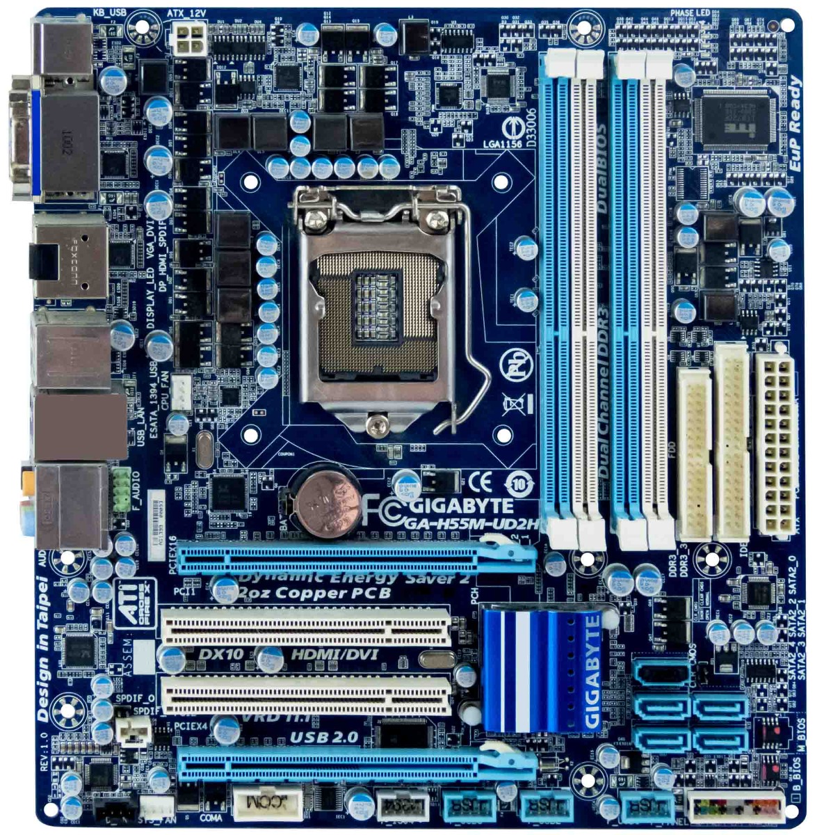 Carte mère GIGABYTE GA-H55M-UD2H Intel H55 Express Socket LGA1156 DDR3 SATA