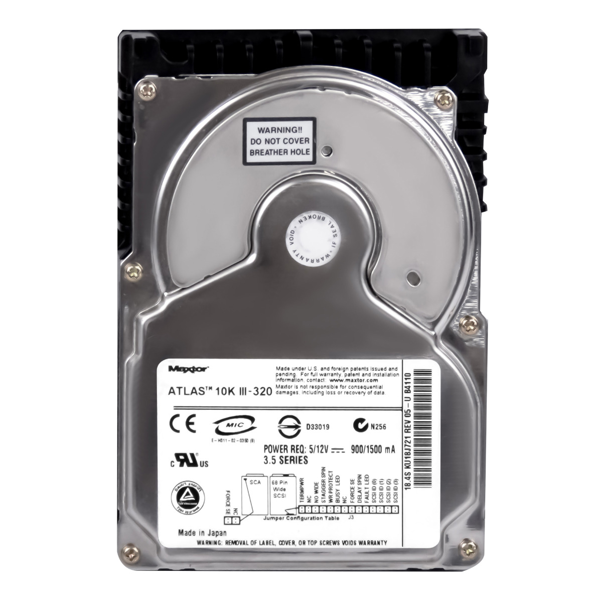 MAXTOR ATLAS 10K III 18GB 10K 8MB SCSI U320 3,5'' KU18J721