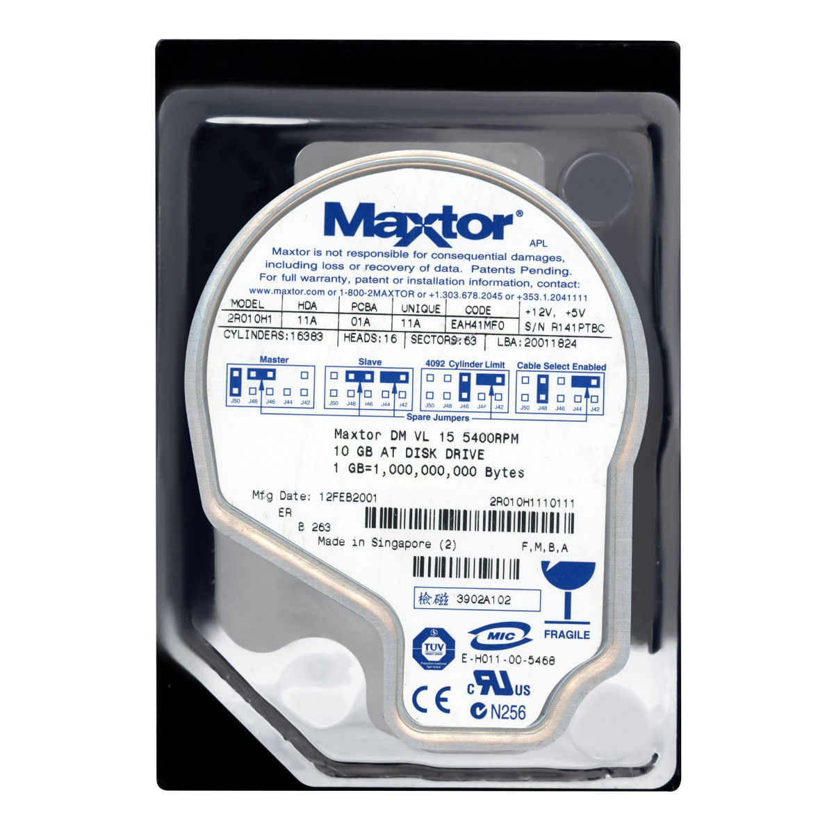 MAXTOR Fireball 531DX 10,2 Go 5 400 tr/min 2 Mo ATA 3,5'' 2R010H1
