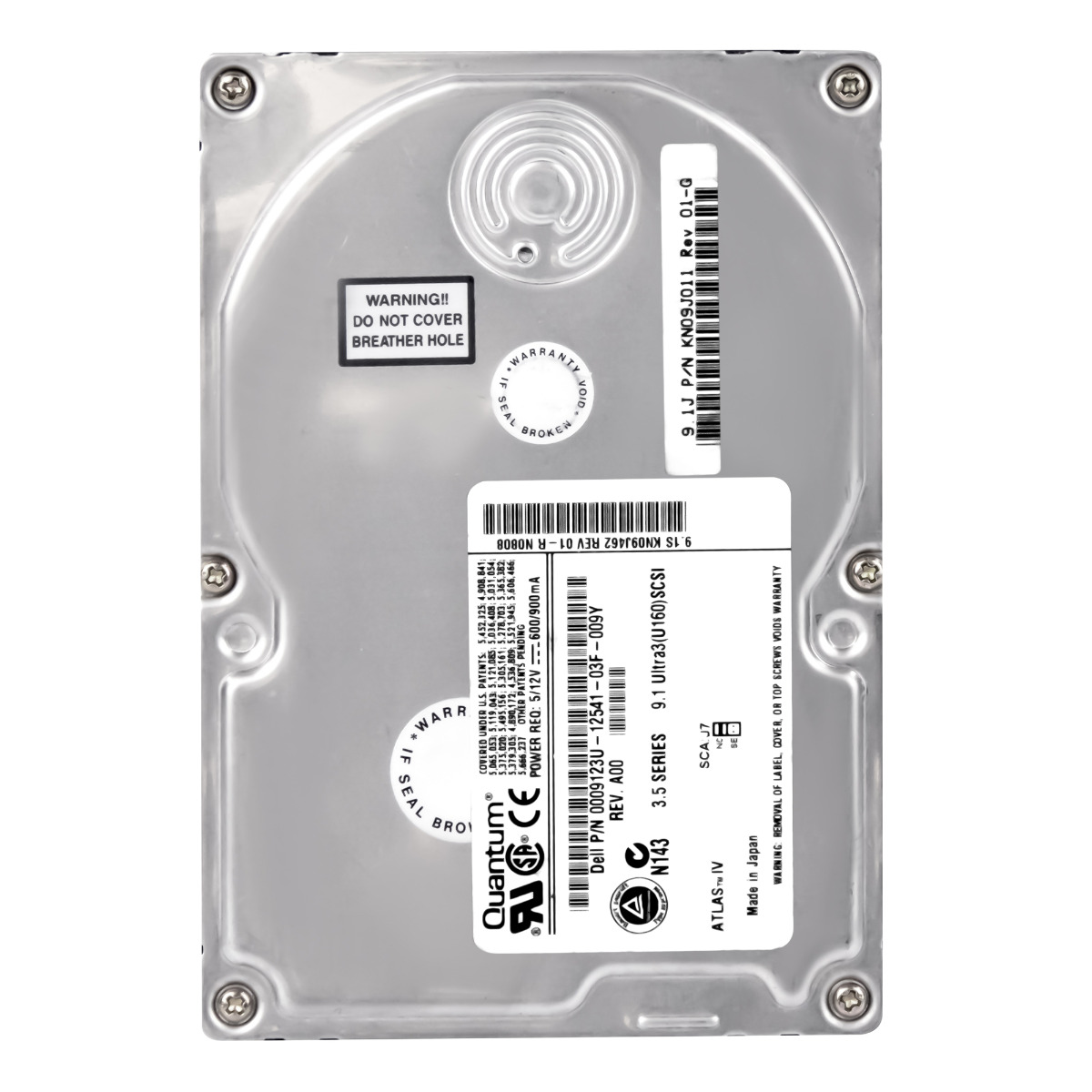 DELL 0009123U 9,1 Go 7 200 tr/min 2 Mo SCSI U160 3,5'' KN09J011
