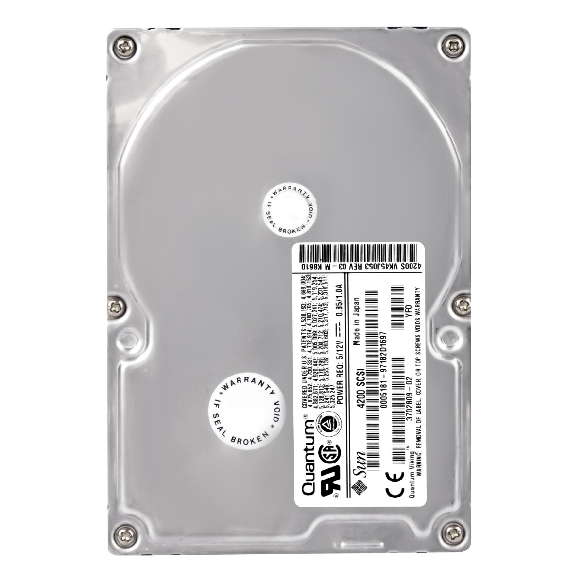 SUN 3702809-02 4,5 Go 7 200 tr/min SCSI ULTRA WIDE 3,5'' VK45J012
