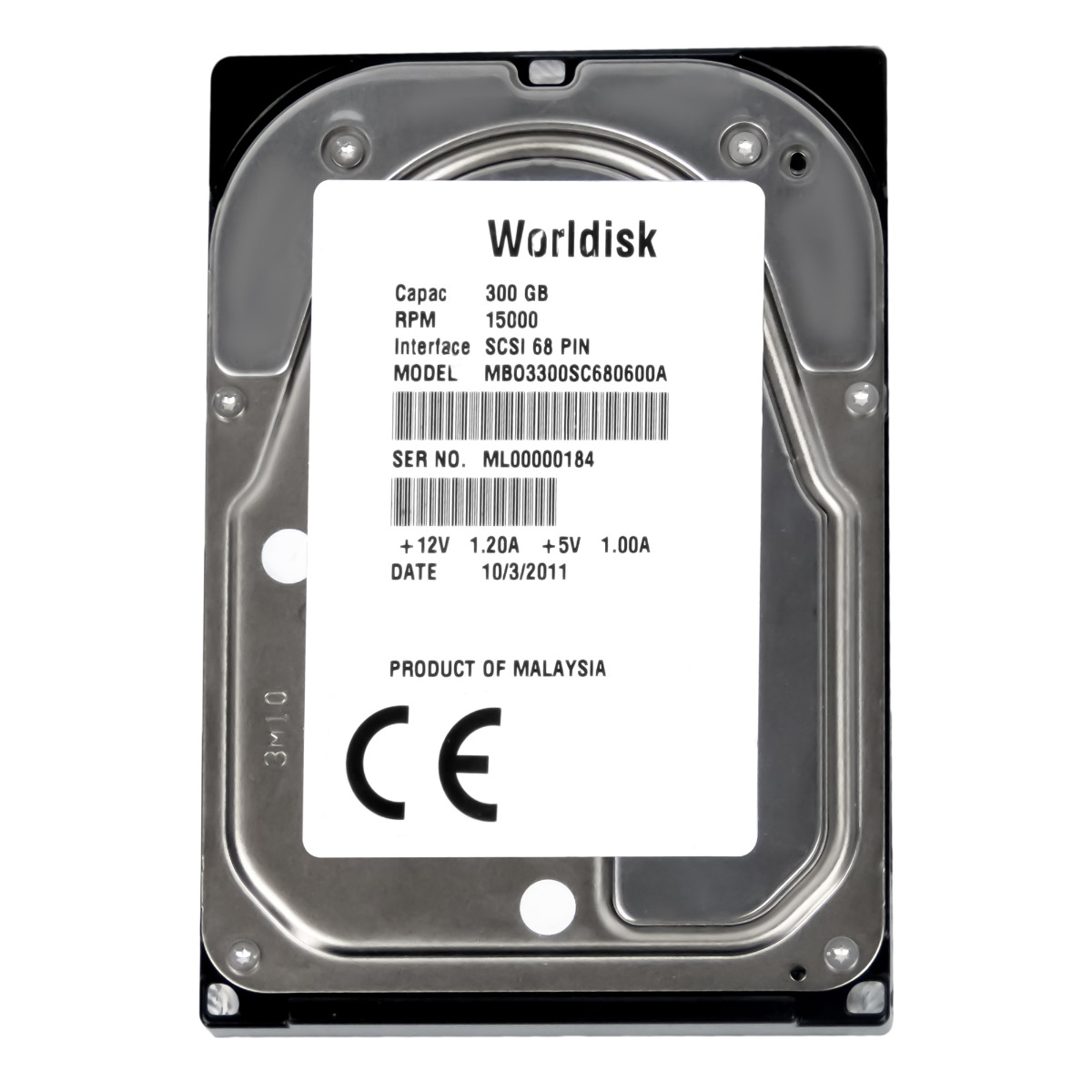 WORLDISK 300 Go 15K SCSI U320 3,5'' MBO3300SC680600A