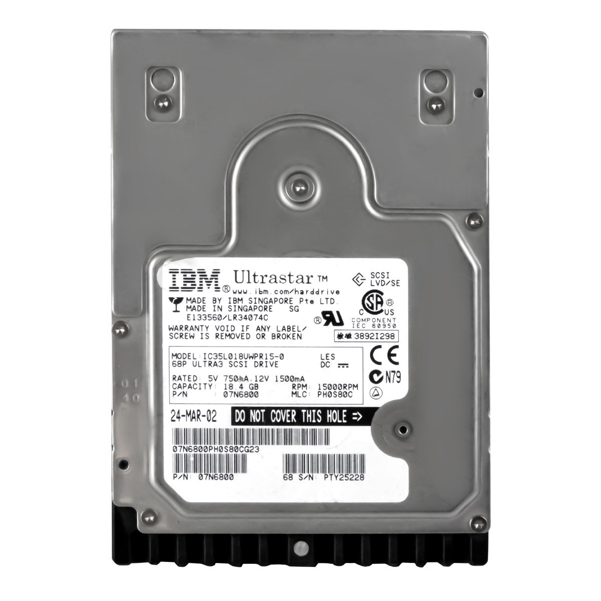 IBM UltraStar 36Z15 07N6800 18,4 Go 15K SCSI U160 IC35L018UWPR15-0