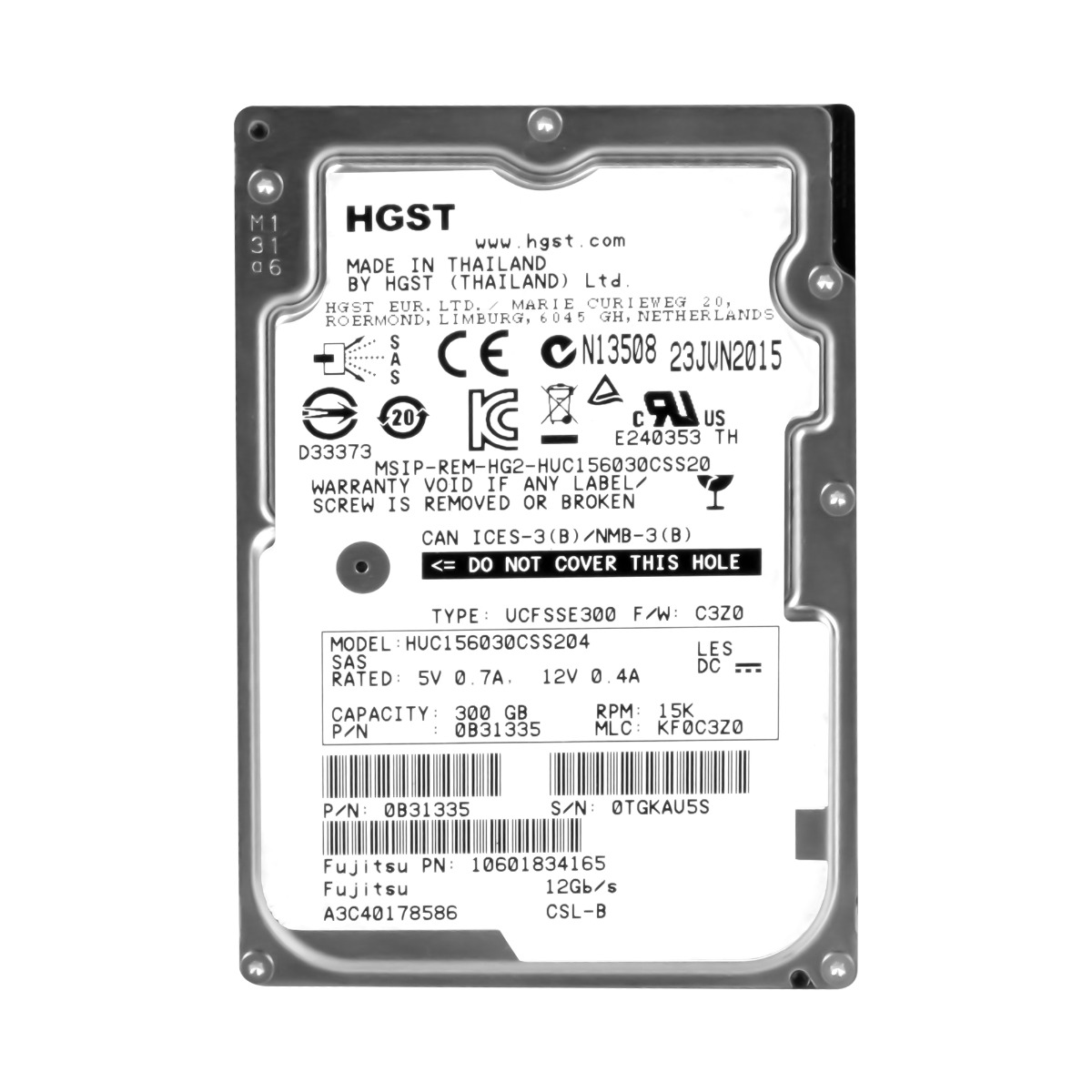 FUJITSU HUC156030CSS204 300 Go 15K 128 Mo SAS-3 2,5''