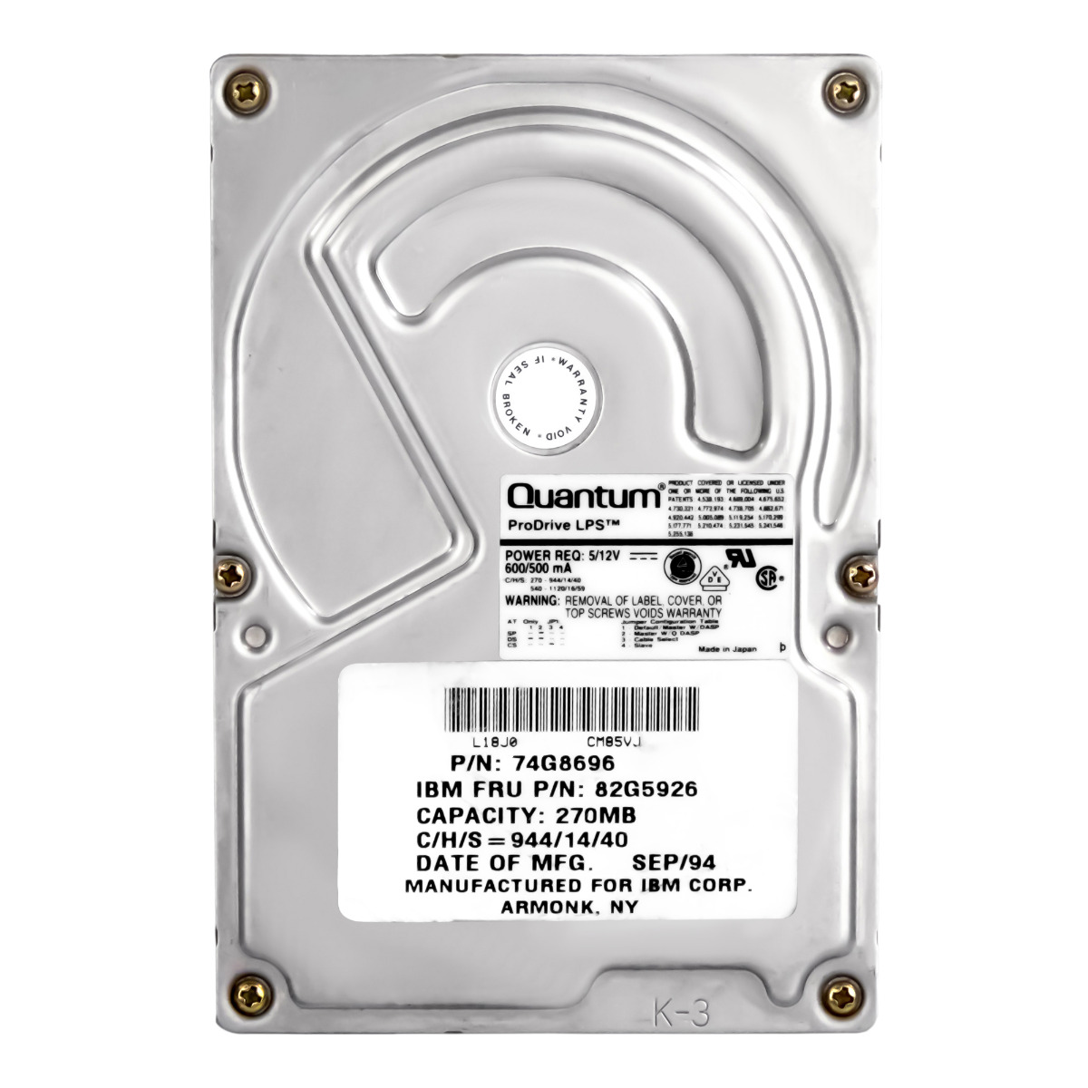IBM 82G5926 74G8696 270 Mo 4 500 tr/min ATA 3,5''