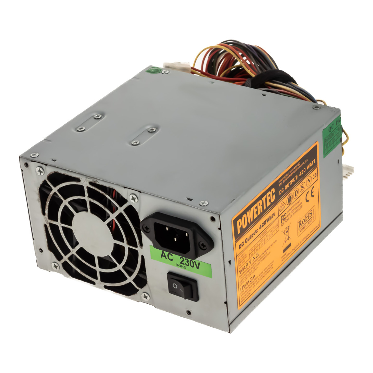 POWERTEC 420W 420W PSU ATX 20+4-PIN ATX12V SATA MOLEX FDD