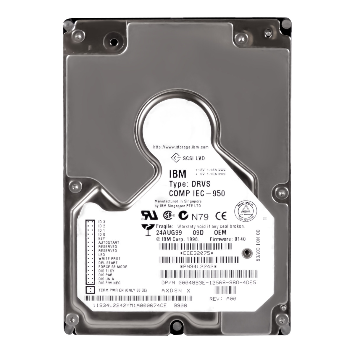 DELL 0004893E 9,1 Go 10K 1 Mo SCSI U160 3,5'' 34L2242