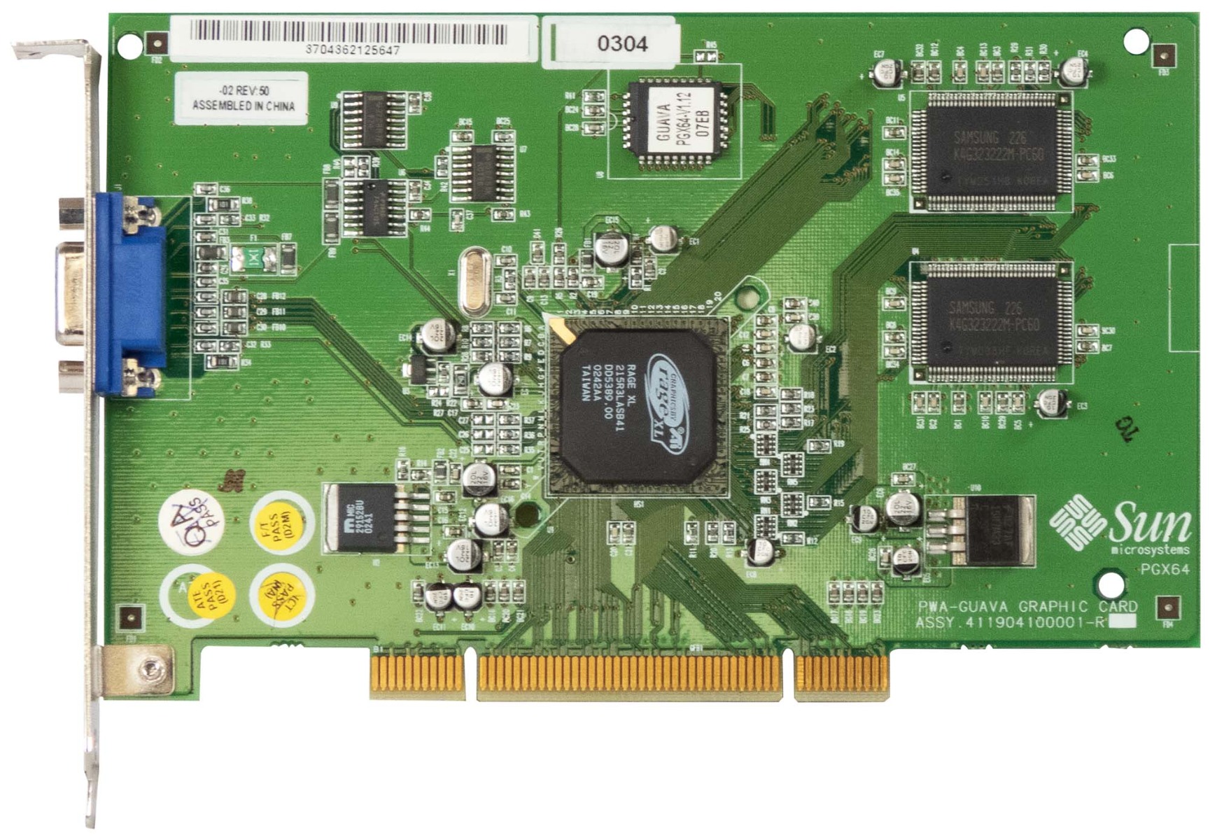 SUN ATI RADEON XL 8MB 370-4362-02 PGX64 PCI