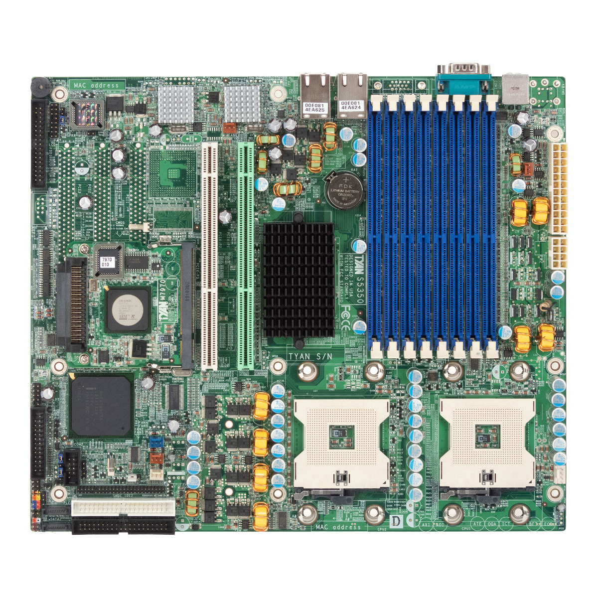 TYAN S5350 S53502NR-1URS-BC Dual Socket 604 8x DDR + contrôleur SCSI M7970
