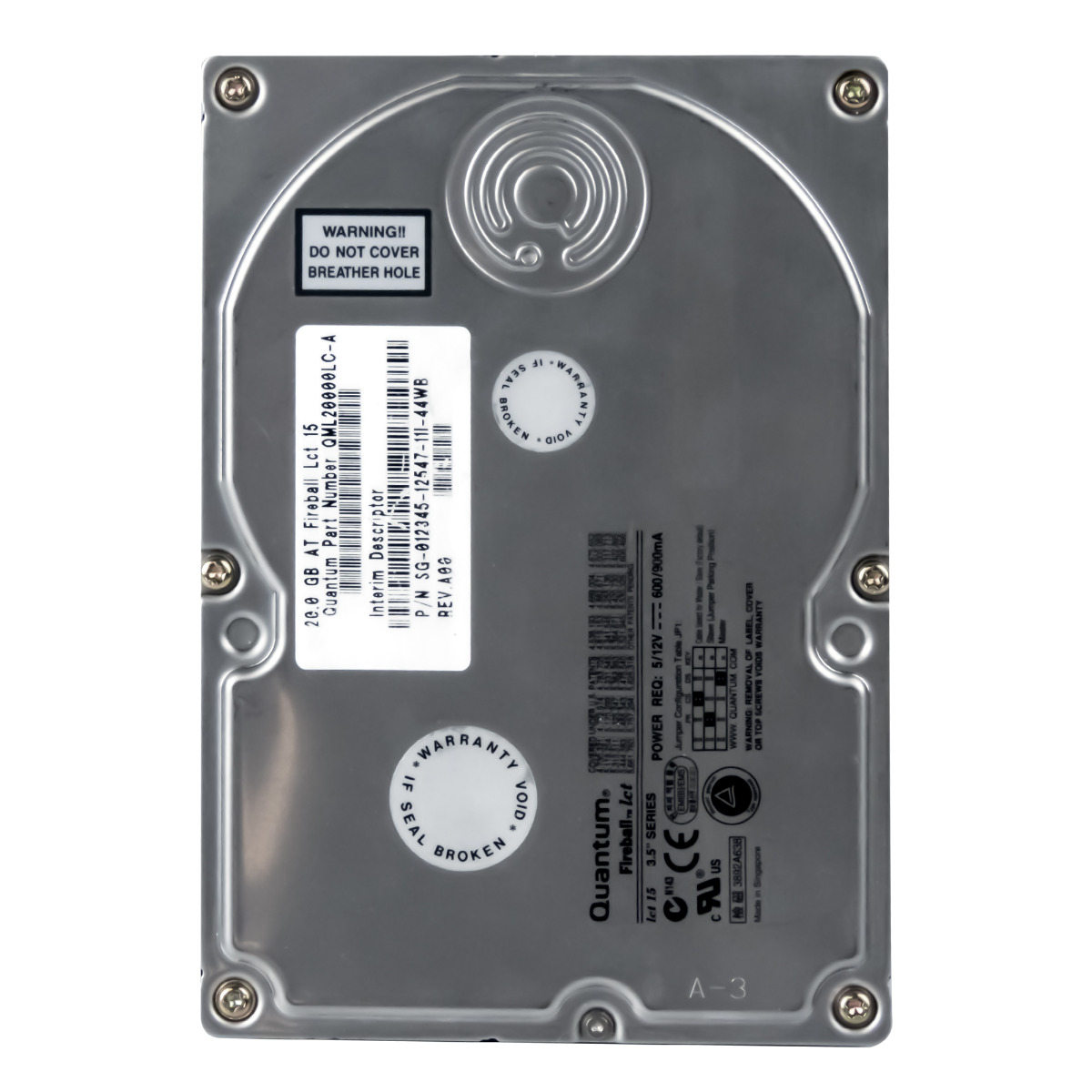 QUANTUM FIREBALL LCT15 LC20A011 20 Go 4,5K ATA 3,5'' QML20000LC-A
