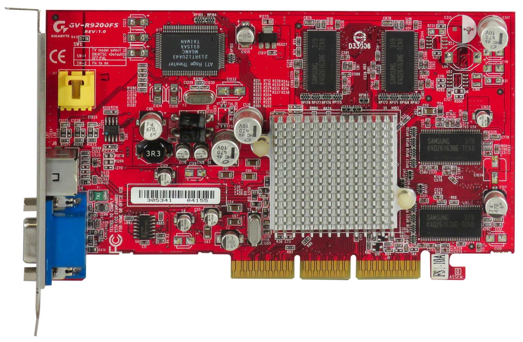 GIGABYTE ATI RADEON 9200 128MB DDR GV-R9200FS AGP