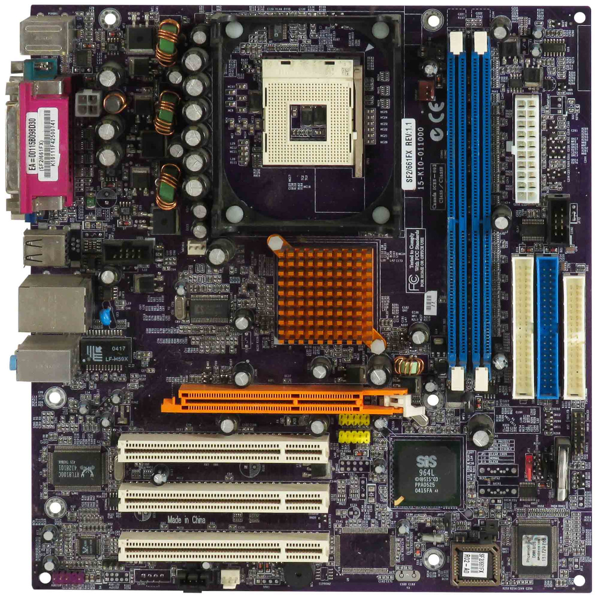 ESC ELITEGROUP SF2/661FX SOCKET 478 2x DDR AGP 3x PCI IDE/ATA FDD