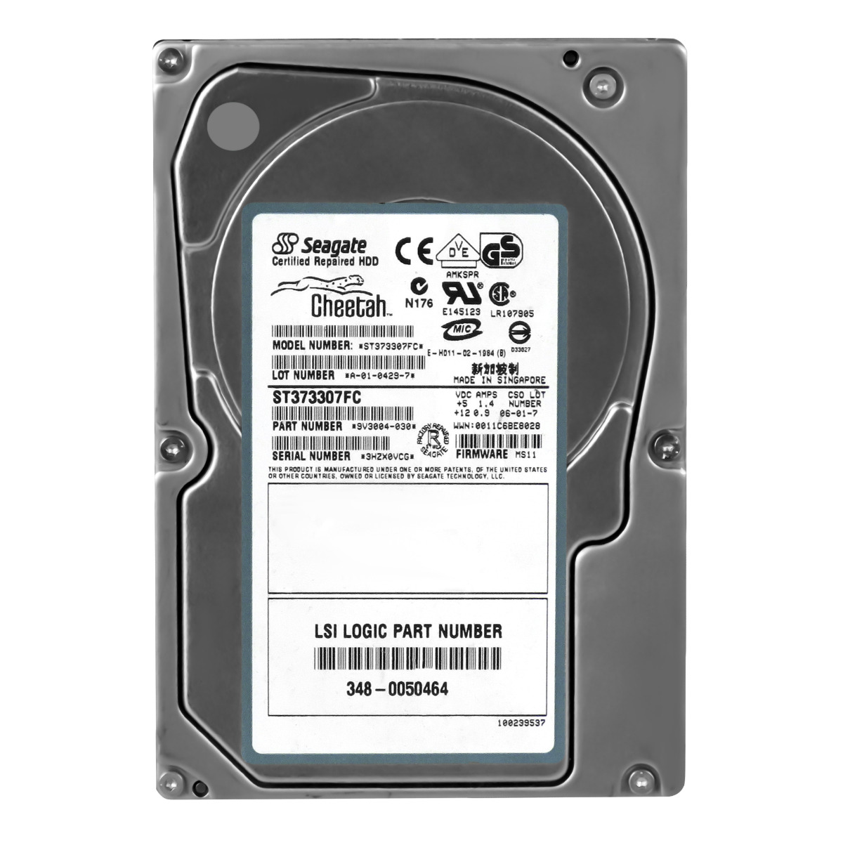 LSI 348-0050464 73 Go 10K 8 Mo FC 3,5'' ST373307FC