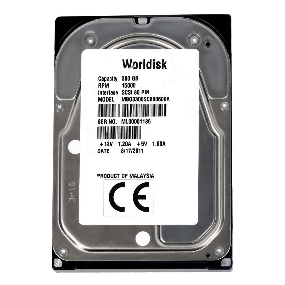 WORLDISK 300 Go 15 000 tr/min 8 Mo SCSI U320 3,5'' MBO3300SC800600A