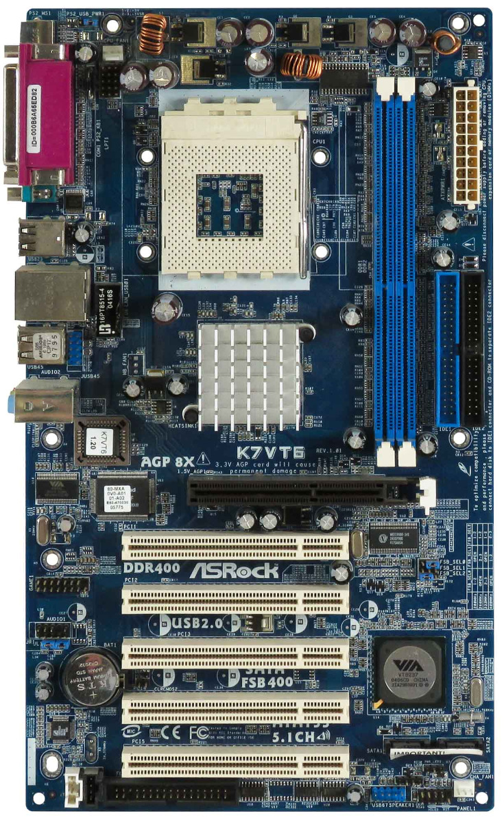 ASRock K7VT6 s.462 DDR PCI AGP