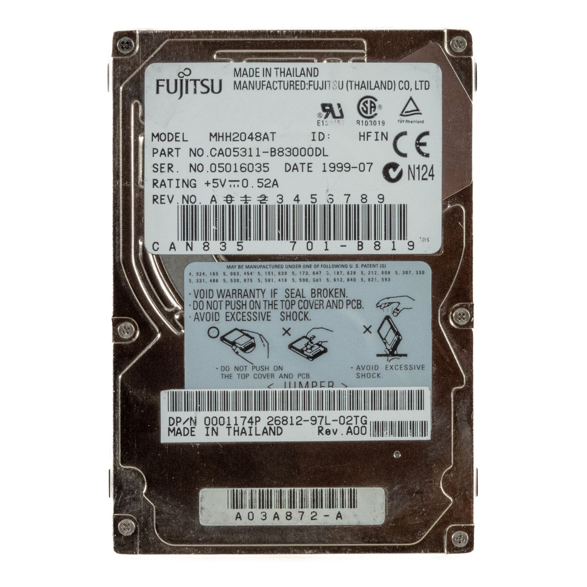 FUJITSU MOBILE 10L 4,8 Go 4 200 tr/min ATA 2,5'' MHH2048AT