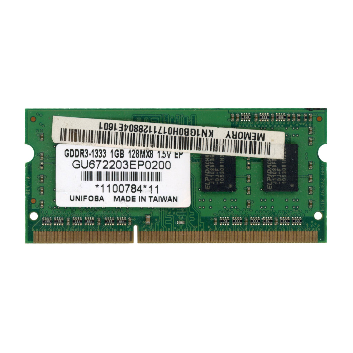 UNIFOSA GU672203EP0200 1 Go DDR3 1333 MHz 204 broches SO-DIMM NON-ECC