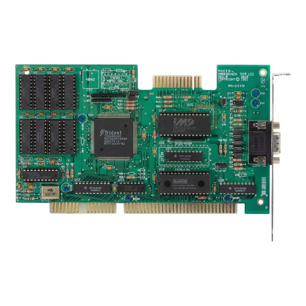 DTK Computer PTI-223D HNG8916CX Carte vidéo VGA 1 Mo DRAM ISA