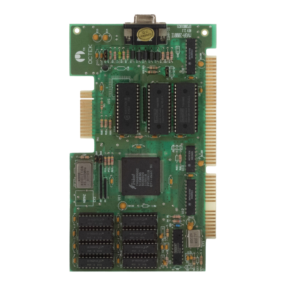 OCTEK MVGA-2000 II Rév. 2.1 TRIDENT TVGA8900C Carte VGA 16 bits ISA