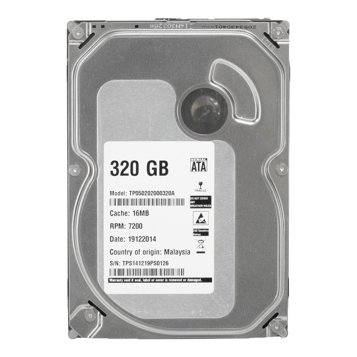 Disque dur 320 Go 7 200 tr/min 16 Mo SATA 3,5'' TP050202000320A