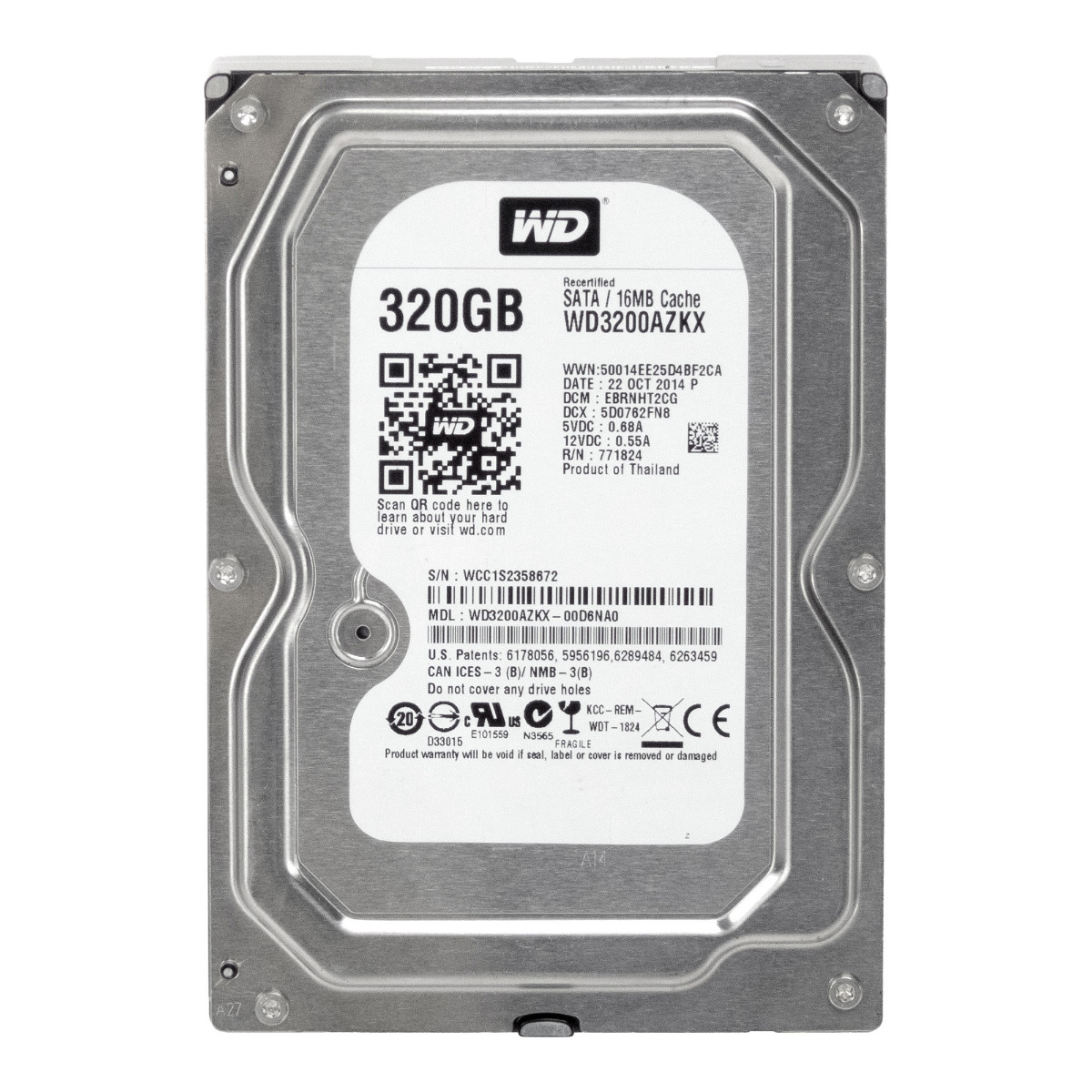 WD BLUE 320 Go 7,2K 16 Mo SATA III 3,5'' WD3200AZKX
