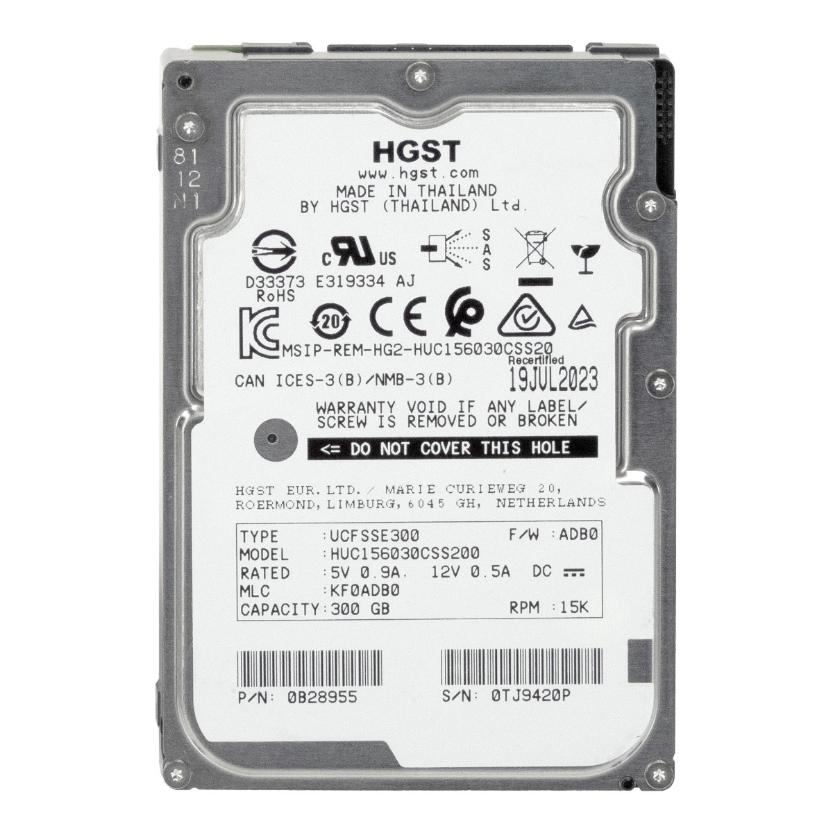 HGST Ultrastar C15K600 300 Go 15K 128 Mo 2,5'' HUC156030CSS200