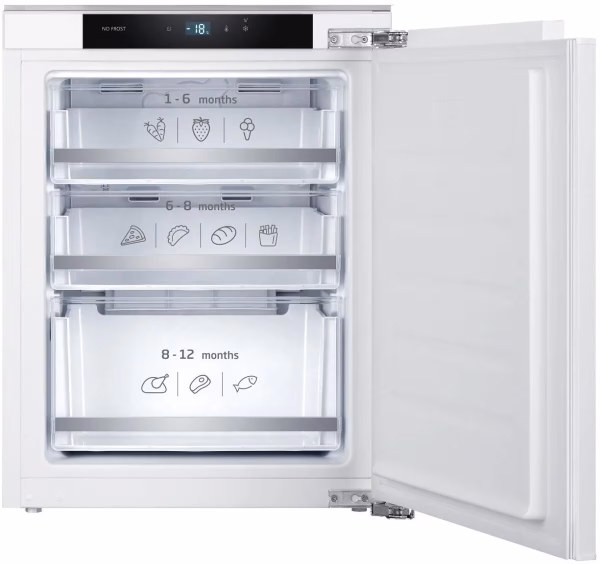 Amica EGSX 321 210 Congélateur encastrable, hauteur d'encastrement : 72 cm, 62 L, NoFrost, porte pleine, compresseur Inverter, 3 tiroirs à congélation (1194250)