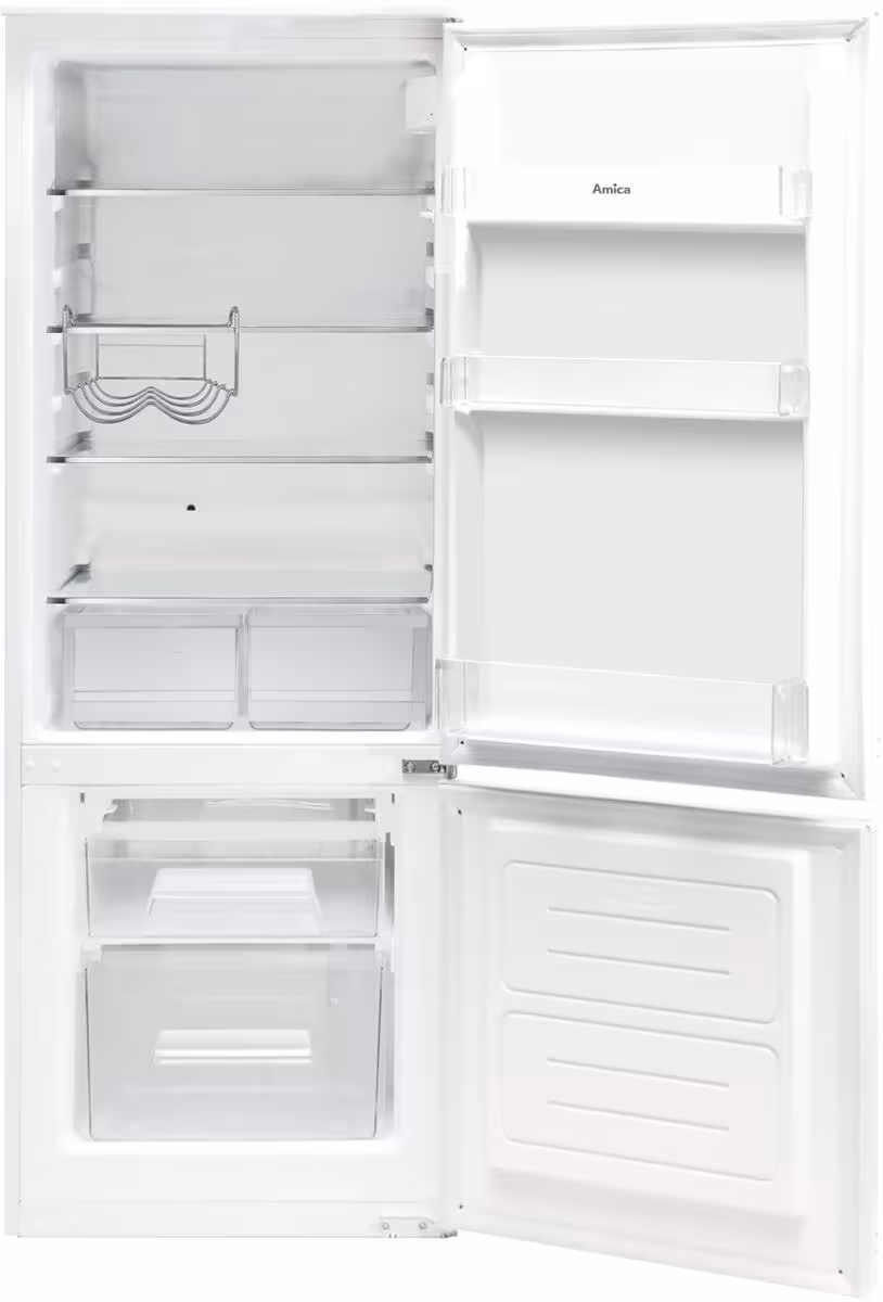 Amica EKGC 16156-1 Réfrigérateur-congélateur encastrable, hauteur d'encastrement 144 cm, 212 L, technologie porte coulissante, éclairage LED