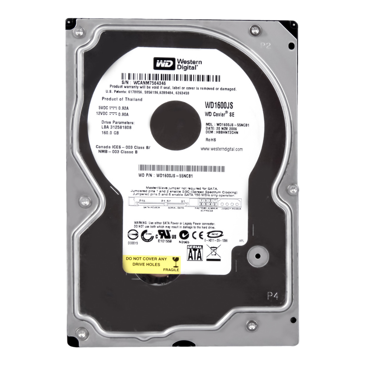 WD CAVIAR SE 160GB 7.2K 8MB SATA II 3,5'' WD1600JS