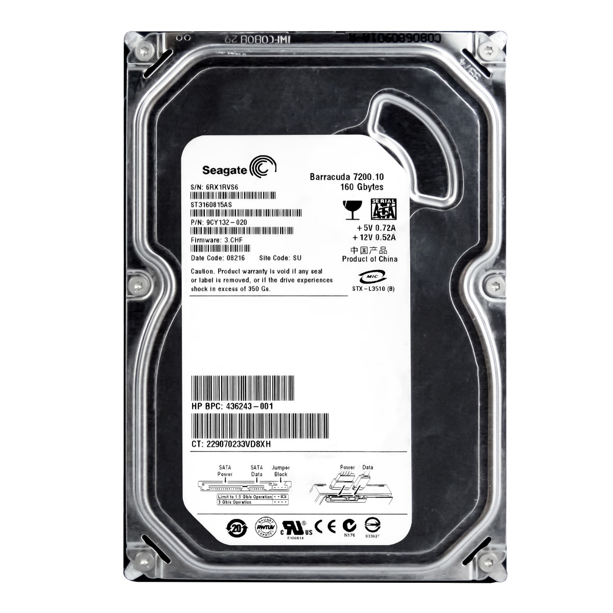 HP 436243-001 160GB 7.2K 8MB SATA II 3.5'' ST3160815AS